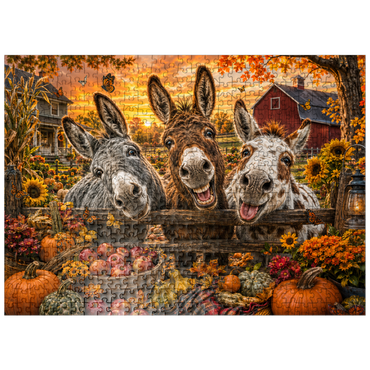puzzleplate Autumn Donkey Mischief 500 Jigsaw Puzzle