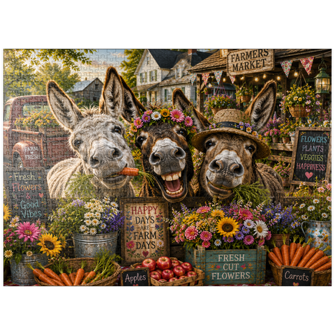 puzzleplate Farm Fresh Donkey Crew 1000 Jigsaw Puzzle