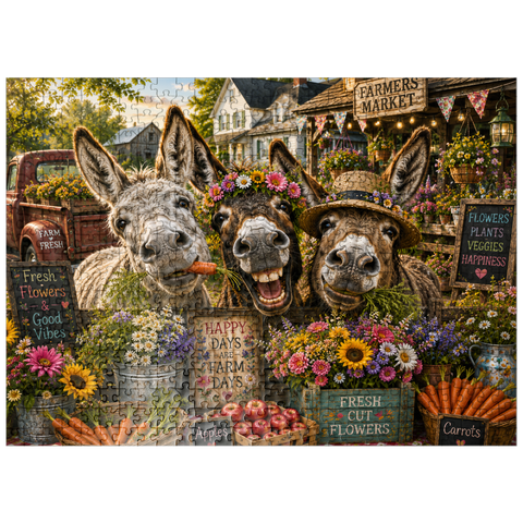 puzzleplate Farm Fresh Donkey Crew 500 Jigsaw Puzzle