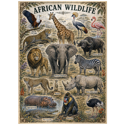 puzzleplate African Wildlife Vintage Art Poster 300 Jigsaw Puzzle