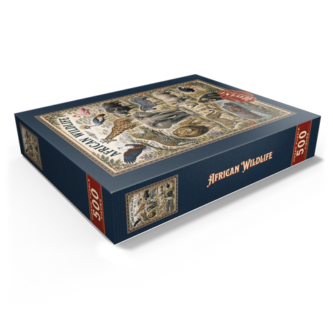 African Wildlife Vintage Art Poster 500 Jigsaw Puzzle box view1