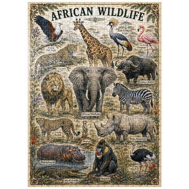 puzzleplate African Wildlife Vintage Art Poster 500 Jigsaw Puzzle