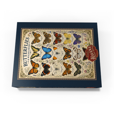 Butterflies and Wildflowers Vintage Art Poster 1000 Jigsaw Puzzle box view3