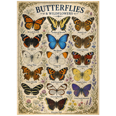 puzzleplate Butterflies and Wildflowers Vintage Art Poster 300 Jigsaw Puzzle