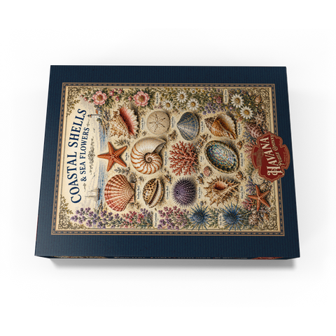 Coastal Shells and Sea Flowers Vintage Art Poster 300 Jigsaw Puzzle box view3