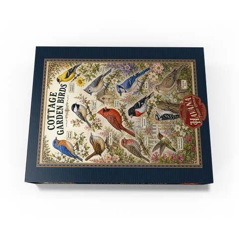 Cottage Garden Birds Vintage Poster 300 Jigsaw Puzzle box view3