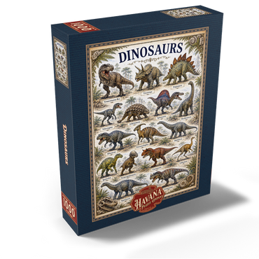 Dinosaurs Vintage Art Poster 1000 Jigsaw Puzzle box view2