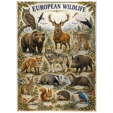 puzzleplate European Wildlife Vintage Art Poster 300 Jigsaw Puzzle