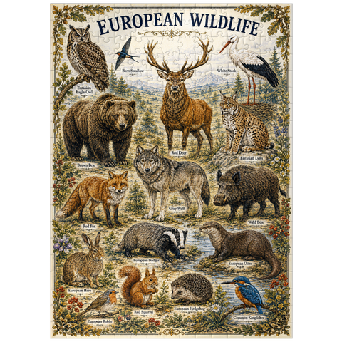 puzzleplate European Wildlife Vintage Art Poster 300 Jigsaw Puzzle