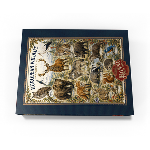 European Wildlife Vintage Art Poster 500 Jigsaw Puzzle box view3