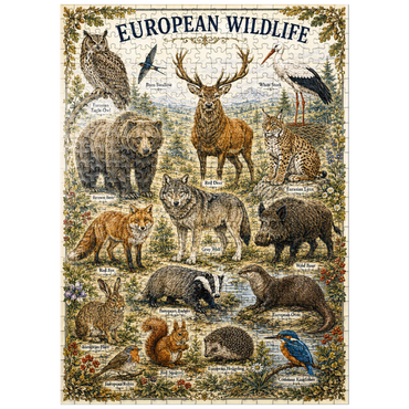 puzzleplate European Wildlife Vintage Art Poster 500 Jigsaw Puzzle