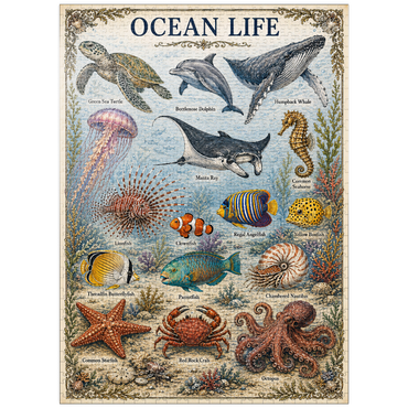 puzzleplate Ocean Life Vintage Art Poster 1000 Jigsaw Puzzle