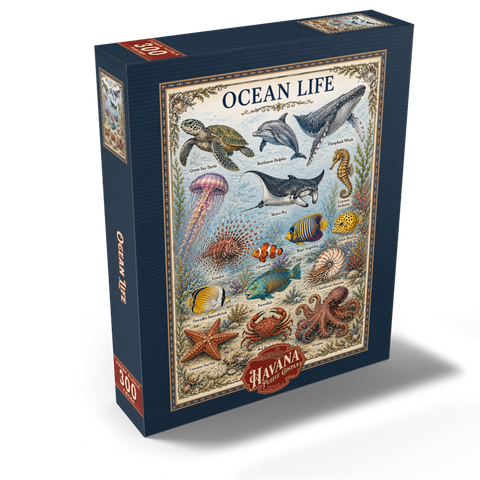 Ocean Life Vintage Art Poster 300 Jigsaw Puzzle box view2