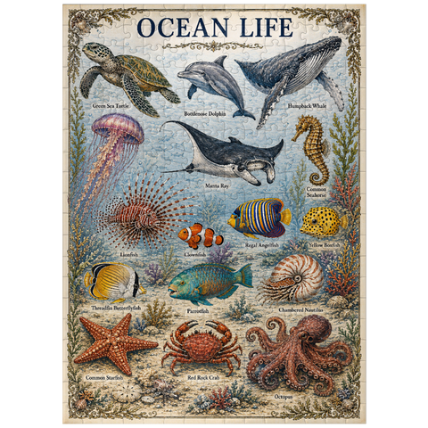 puzzleplate Ocean Life Vintage Art Poster 300 Jigsaw Puzzle
