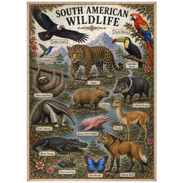 puzzleplate South American Wildlife Vintage Poster 300 Jigsaw Puzzle