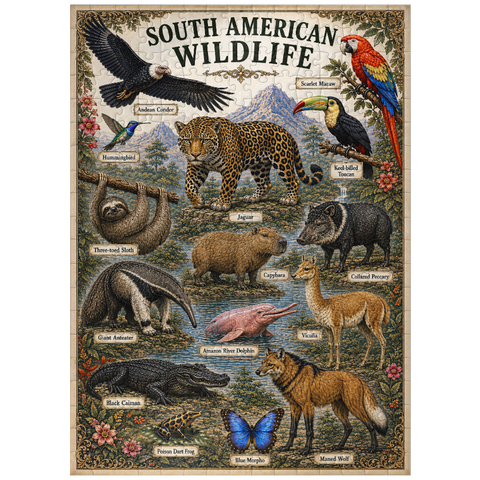 puzzleplate South American Wildlife Vintage Poster 300 Jigsaw Puzzle