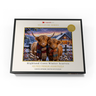 Highland Cows Winter Scarves 300 Jigsaw Puzzle box view3
