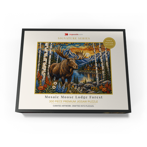 Mosaic Moose Lodge Forest 300 Jigsaw Puzzle box view3
