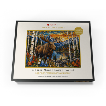 Mosaic Moose Lodge Forest 500 Jigsaw Puzzle box view3