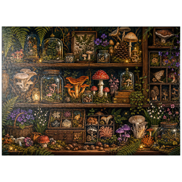 puzzleplate Mushroom Forest Botanical Shelf 1000 Jigsaw Puzzle
