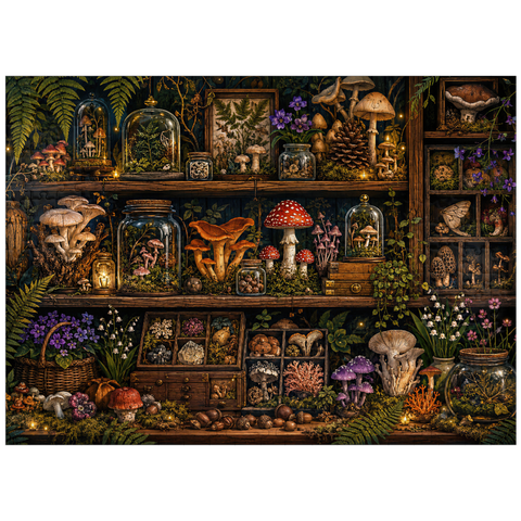 puzzleplate Mushroom Forest Botanical Shelf 300 Jigsaw Puzzle