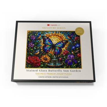 Stained Glass Butterfly Sun Garden 1000 Jigsaw Puzzle box view3