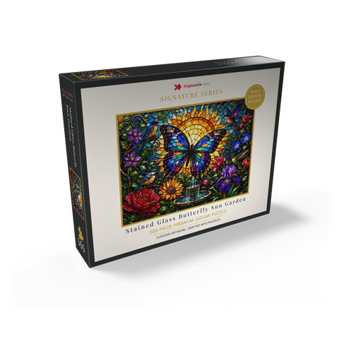 Stained Glass Butterfly Sun Garden 500 Jigsaw Puzzle box view2
