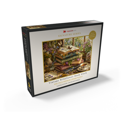 Vintage Wildflower Book Stack 1000 Jigsaw Puzzle box view2