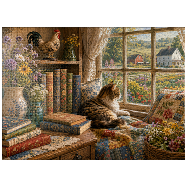 puzzleplate Wildflower Farmhouse Book Corner 1000 Jigsaw Puzzle