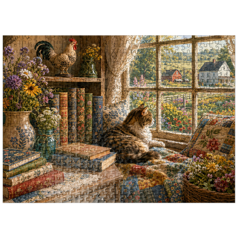 puzzleplate Wildflower Farmhouse Book Corner 500 Jigsaw Puzzle