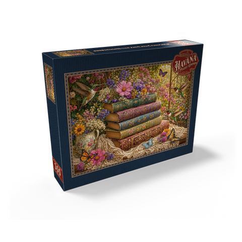 Wildflower Book Stack with Hummingbirds 300 Jigsaw Puzzle box view2