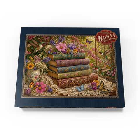 Wildflower Book Stack with Hummingbirds 500 Jigsaw Puzzle box view3