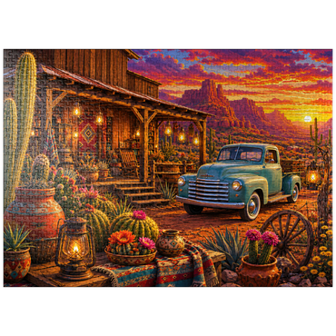 puzzleplate Western Desert Trading Post Sunset 1000 Jigsaw Puzzle