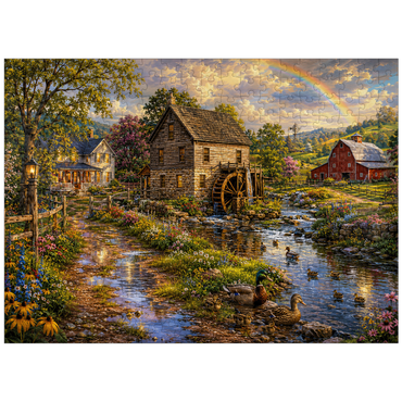 puzzleplate Vintage Farmhouse Mill After the Rain 300 Jigsaw Puzzle