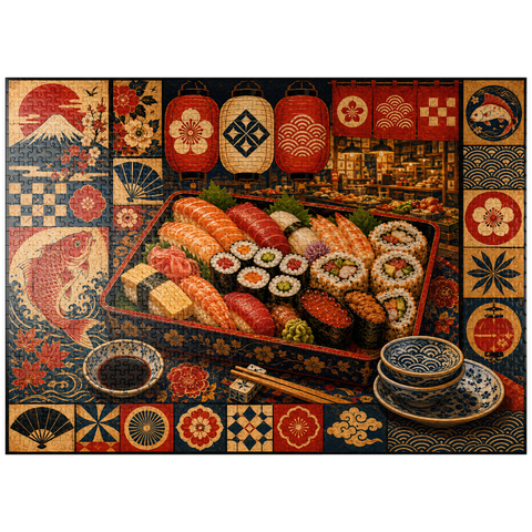 puzzleplate Sushi Market Bento Collage 1000 Jigsaw Puzzle