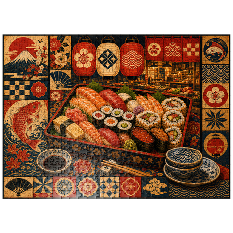 puzzleplate Sushi Market Bento Collage 500 Jigsaw Puzzle