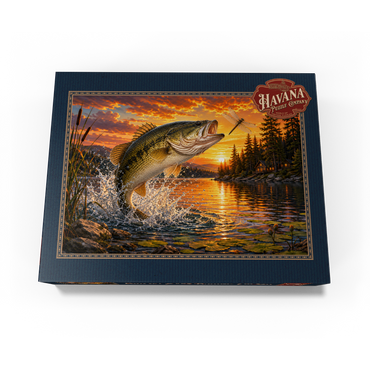 Sunset Bass Fishing Splash 300 Jigsaw Puzzle box view3