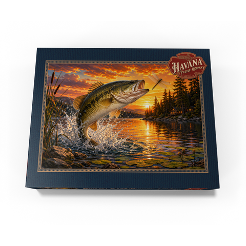 Sunset Bass Fishing Splash 300 Jigsaw Puzzle box view3