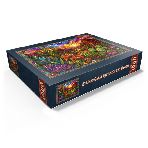 Stained Glass Cactus Desert Bloom 1000 Jigsaw Puzzle box view1