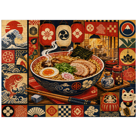 puzzleplate Retro Ramen Market Bowl 300 Jigsaw Puzzle