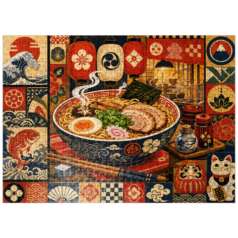 puzzleplate Retro Ramen Market Bowl 500 Jigsaw Puzzle