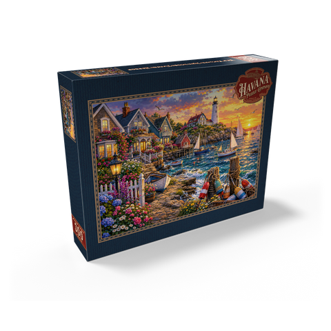 New England Lighthouse Flower Harbor 300 Jigsaw Puzzle box view2