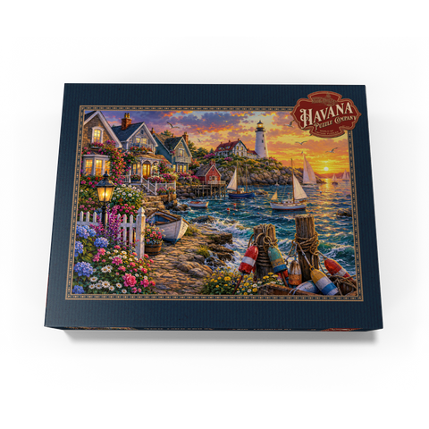 New England Lighthouse Flower Harbor 300 Jigsaw Puzzle box view3