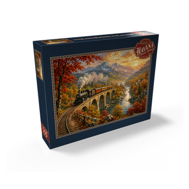 Mountain Train Through Autumn Valley 500 Jigsaw Puzzle box view2