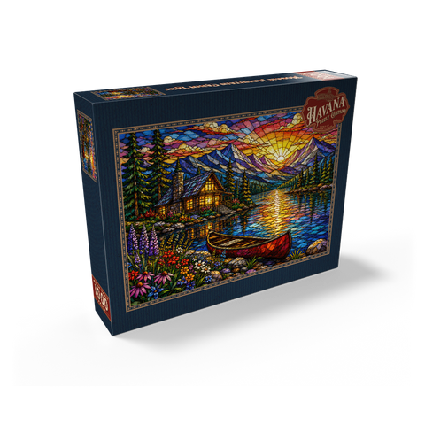 Mosaic Mountain Cabin Lake 1000 Jigsaw Puzzle box view2