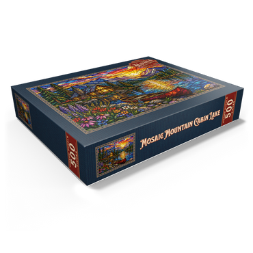Mosaic Mountain Cabin Lake 500 Jigsaw Puzzle box view1