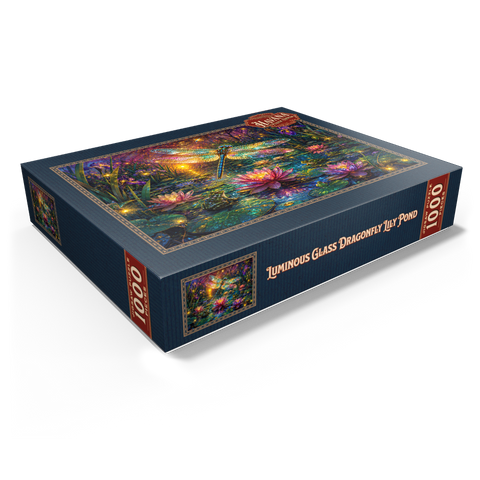 Luminous Glass Dragonfly Lily Pond 1000 Jigsaw Puzzle box view1