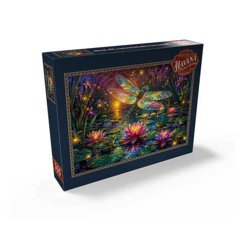 Luminous Glass Dragonfly Lily Pond 300 Jigsaw Puzzle box view2