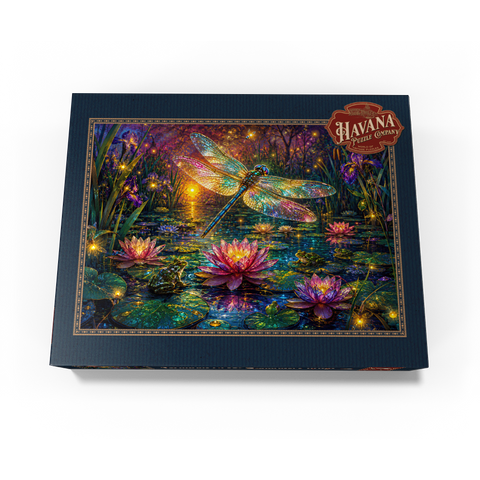 Luminous Glass Dragonfly Lily Pond 500 Jigsaw Puzzle box view3
