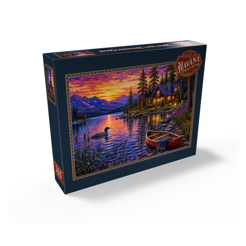 Loon Lake Twilight Cabin 300 Jigsaw Puzzle box view2